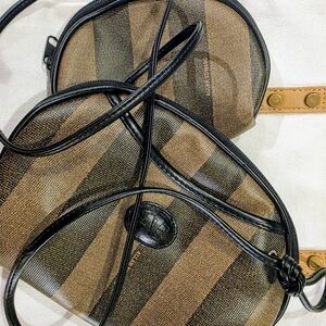 Elegant Striped Mini Bag in Brown and Black